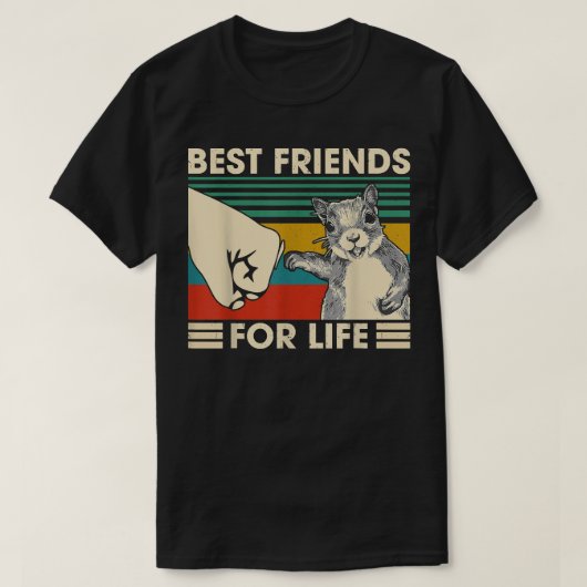 Retro eekhoorn Beste vriend voor leven Eerste voo T-shirt (Design voorkant)