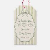 Retro Een beetje Matcha Tea Baby shower Cadeaulabel (Voorkant)