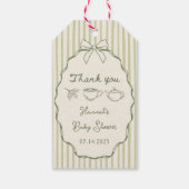 Retro Een beetje Matcha Tea Baby shower Cadeaulabel (Achterkant)