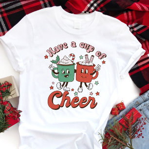 Retro Een Beker Kerstmis Cacao Met Vrolijkheid Tri-Blend Shirt