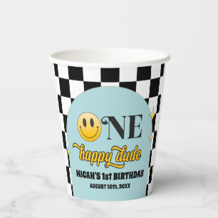Retro Een Gelukkig Dude Verjaardag Papier Cup Papieren Bekers