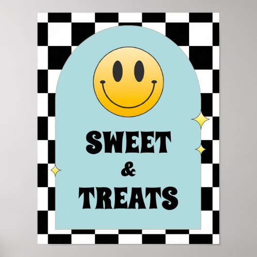 Retro Een Gelukkig Dude Verjaardag Sweet & Treats  Poster (Voorkant)