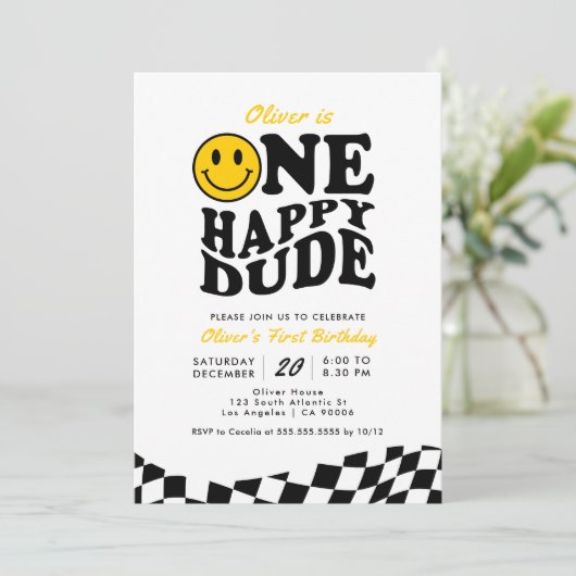 Retro Een Gelukkige Glimlach Glimlach Gezicht Jong Kaart (Staand voorkant)