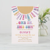 Retro Een In De Zon Zonneschijn 1e Meisje Verjaard Kaart (Staand voorkant)