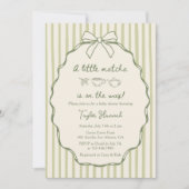 Retro Een Klein Thee Matcha Babyfeest  Kaart (Voorkant)