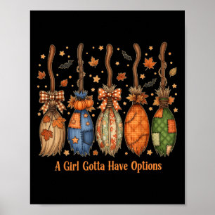 Retro Een Meis Moet Opties Hebben Halloween Heksen Poster