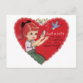 Retro Een notitie voor mijn Valentijn Feestdagenkaart