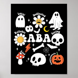 Retro Een Therapeut Ghost Halloween Spooky Gedrag Poster
