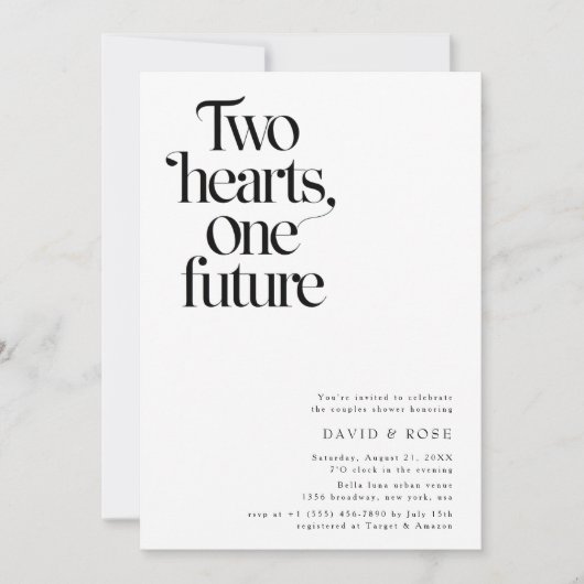 Retro Een Toekomst Minimalistische Paren Douche Fo Kaart (Voorkant)