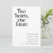 Retro Een Toekomst Minimalistische Paren Douche Fo Kaart (Staand voorkant)