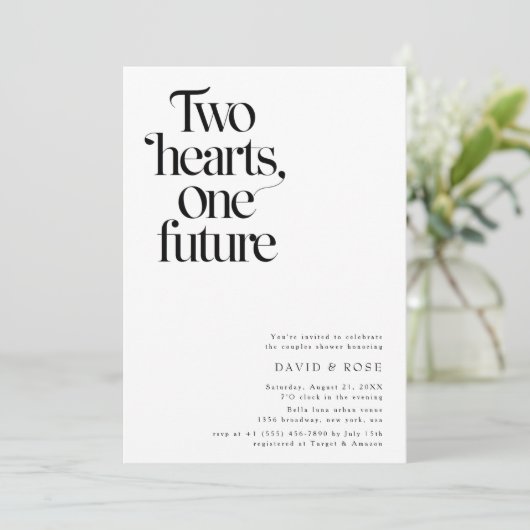 Retro Een Toekomst Minimalistische Paren Douche Fo Kaart (Staand voorkant)