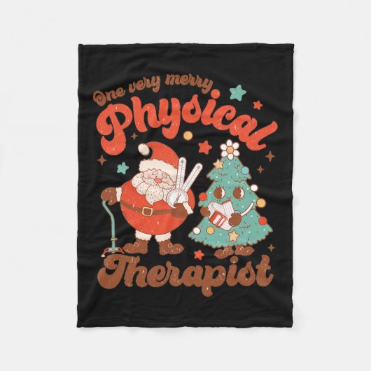 Retro Een zeer vrolijke fysiotherapeut Santa Chris Fleece Deken (Voorkant)