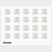 Retro Eend & Gans Kuiken Baby Shower  Ronde Sticker (Vel)