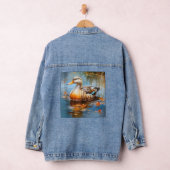 retro eend Pintail Duck Schattige eend Waterverf Denim Jacket (Hangar)