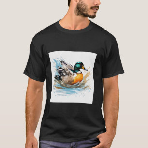 retro eend Pintail Duck Schattige eend Waterverf T-shirt