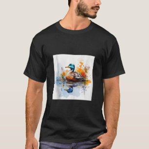 retro eend Pintail Duck Schattige eend Waterverf T-shirt