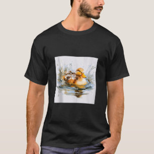 retro eend Pintail Duck Schattige eend Waterverf T-shirt