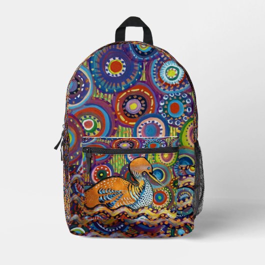 retro eend schilderij bedrukte rugzak (Voorkant)