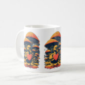 Retro eendje met een hart Mok (Voorkant links)