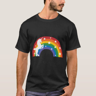 Retro Eenhoorn en Regenboog retro jongen T-shirt