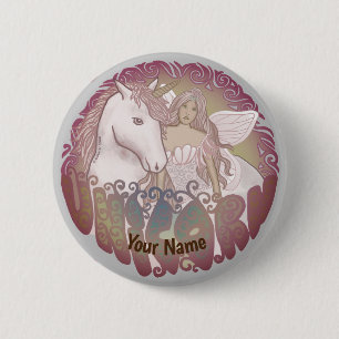 Retro Eenhoorn speld Ronde Button 5,7 Cm
