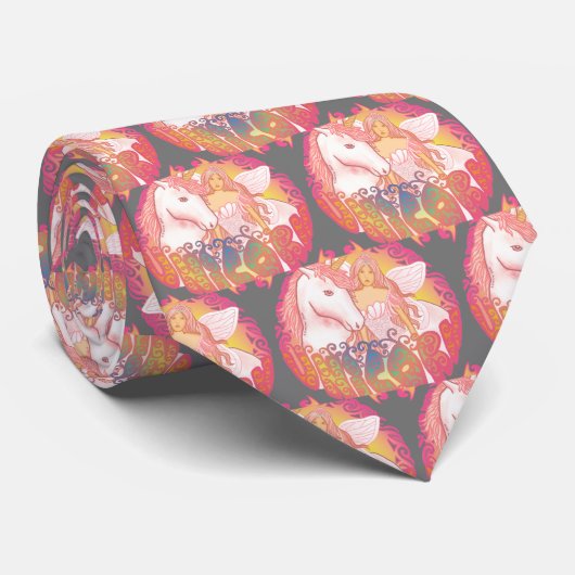 Retro Eenhoorn Stropdas (Opgerold)