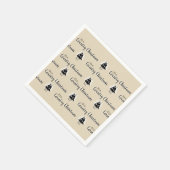 Retro Eenvoudig Beige Land Kerstboom Patroon Servet (Hoek)