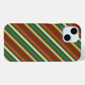 Retro Eenvoudig Rood Groen Diagonaal Streepjespatr Case-Mate iPhone Case (Achterkant (horizontaal))