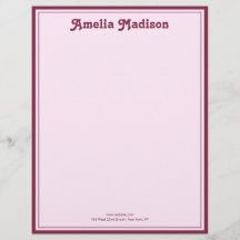 Retro Eenvoudig Roze Briefpapier