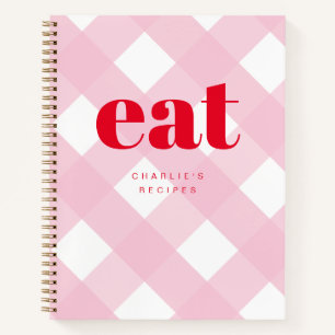 Retro Eenvoudig Schattige Roze en Rood Custom Blan Notitieboek