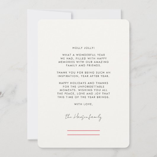 Retro , eenvoudige aangepaste kleuren Vrolijk kers Feestdagenkaart (Achterkant)