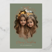 Retro Eenvoudige Boog Foto Folie Feestdagenkaart (Voorkant)