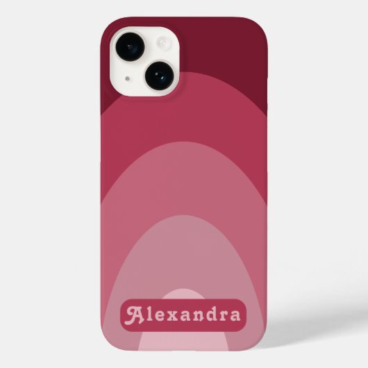 Retro eenvoudige boog naam roze Case-Mate iPhone case (Achterkant)