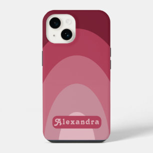Retro Eenvoudige Boog Naam Roze iPhone 14 Hoesje