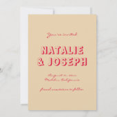 Retro Eenvoudige Bright Funky Bold Modern Boho Bru Save The Date (Achterkant)