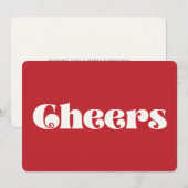 Retro  eenvoudige Cheers Feestdagenkaart (Voorkant / Achterkant)