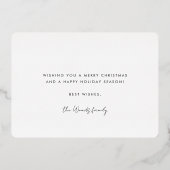 Retro  Eenvoudige Cheers Rood en Goud Folie Feestdagenkaart (Achterkant)