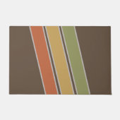Retro eenvoudige drie strepen bruin deurmat (Voorkant)