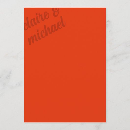 Retro Eenvoudige Trouwtafel Menu Kaarten Flat Menu (Achterkant)