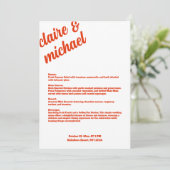 Retro Eenvoudige Trouwtafel Menu Kaarten Flat Menu (Staand voorkant)