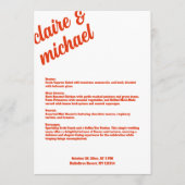 Retro Eenvoudige Trouwtafel Menu Kaarten Flat Menu (Voorkant)