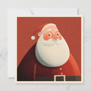 Retro Eenvoudige Vintage Kerstman Feestdagenkaart