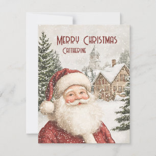 Retro Eenvoudige Vintage Kerstman Feestdagenkaart