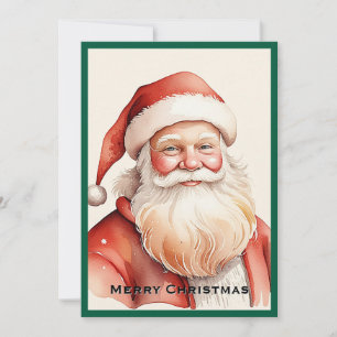 Retro Eenvoudige Vintage Kerstman Feestdagenkaart