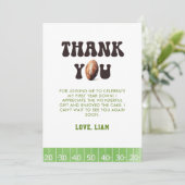 Retro Eerste Jaar Down Football 1e Verjaardag Bedankkaart (Staand voorkant)