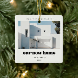  retro eerste kerst in ons nieuwe huis keramisch ornament
