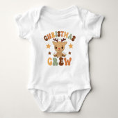 Retro Eerste Kerstmis Neef Crew Schattige Rendier Romper (Voorkant)