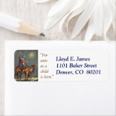 Retro Eerste Kerstmis Wijze Mannen Retouradres Etiket (Insitu)