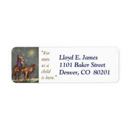 Retro Eerste Kerstmis Wijze Mannen Retouradres Etiket