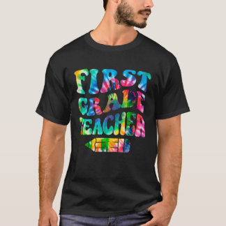Retro eerste klas leraar Tie Dye Grappig 1e klas T-shirt